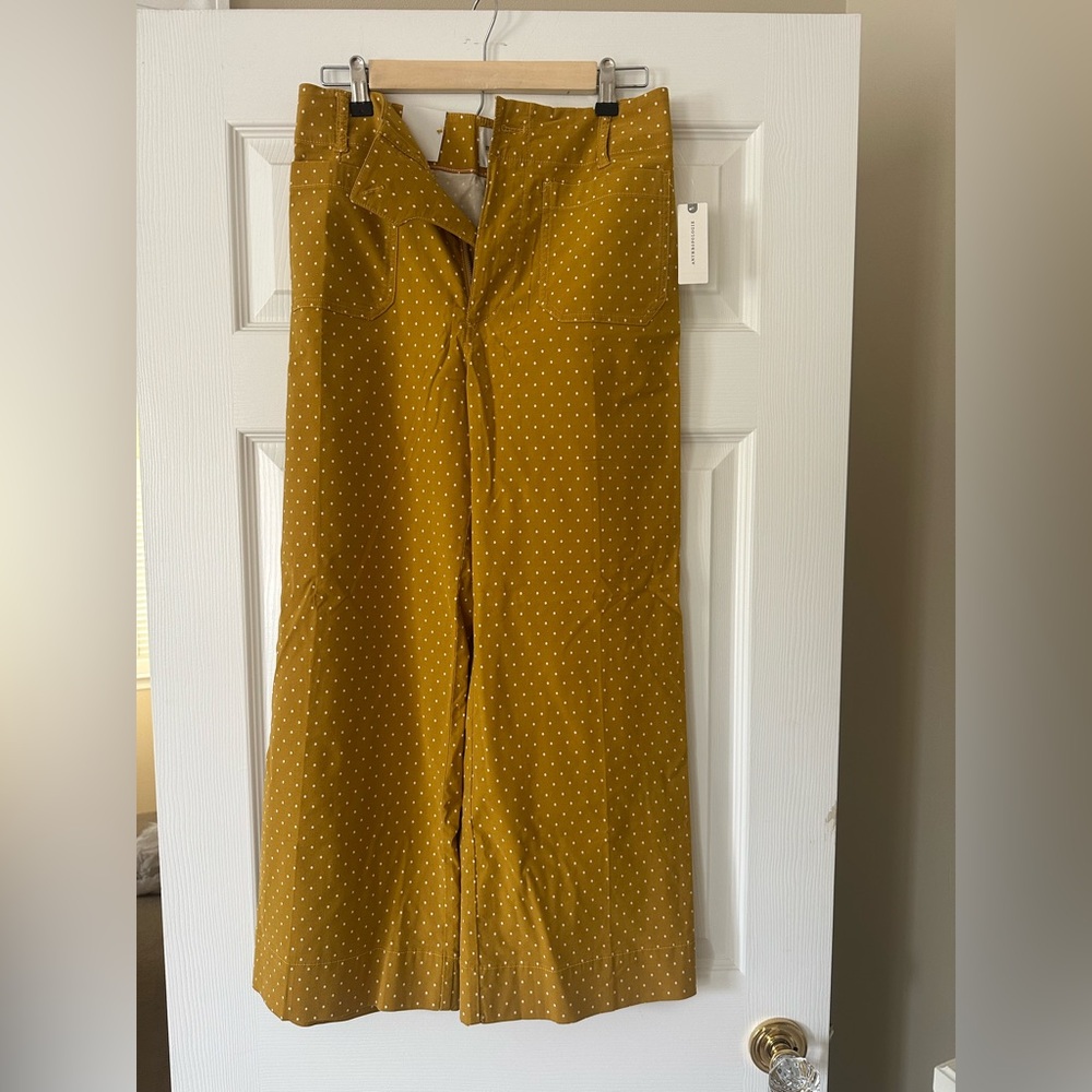 Maeve Anthropologie Colette cropped pants polka dot NWT